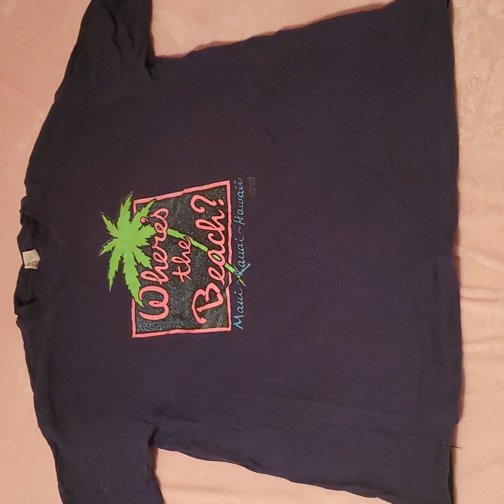 Retro Maui Hawaii "wheres the beach" tshirt size XL